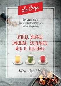 Menu promoting healthy herbal teas for just 1,45 EUR 